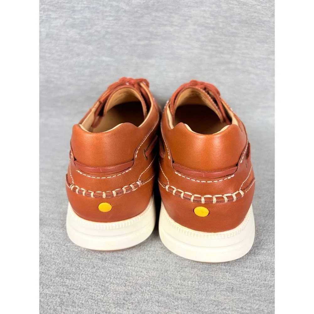 Samuel Hubbard New Endeavor Boat Shoes Mens 11.5 Brown Saddlebag Leather Casual - Picture 6 of 14